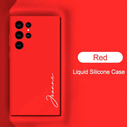 For Samsung Galaxy S24 Ultra Plus Customized Personalized Name Initials Soft Liquid Silicone Case Cover Samsung Galaxy S24 Plus - covers4phones