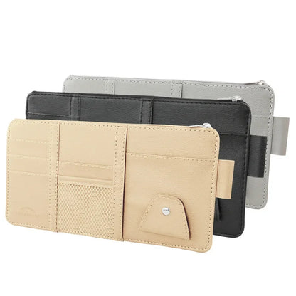 Car Styling Visor Organizer Auto Sun Visor Storage Pouch Car Organizer Sunglasses Holder Card Organizer Ticket Pocket Pen Holder