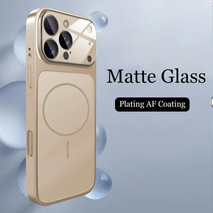 Glass Nano Matte Case For iPhone 17 Pro Max 17Air 17Pro 16 15 14 13 Pro Max Cover Magnetic Wireless Charge Armor Funda