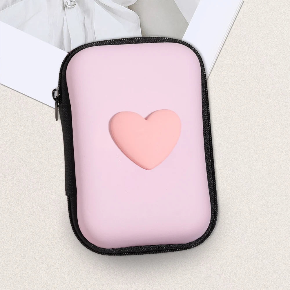 6PCS 3D Love Heart Silicone Charger Cable Protector Case Storage Bag For iPhone 20W 18W Charging Head Protective Cover Organizer