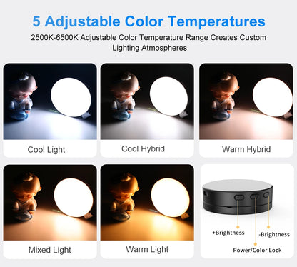 Magnetic Selfie Light Compatible with MagSafe iPhone,CRI95 700lx/0.3m Folding LED Phone Fill Ring Lighting with