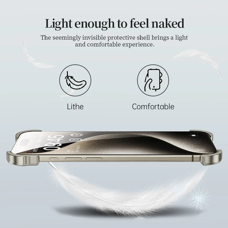 Luxury Alien Titanium Alloy Bumper Phone Case For iPhone 15 13 12 14 Pro Max 15Plus Metal Lens Film Protection Corner Pads Cover