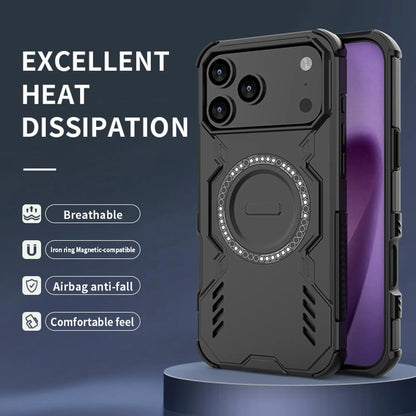 Case For iPhone 17 Pro Max Air 16 15Pro Max Plus Magnetic Ring Stand Armor Anti-fall Protection Kickstand Cover