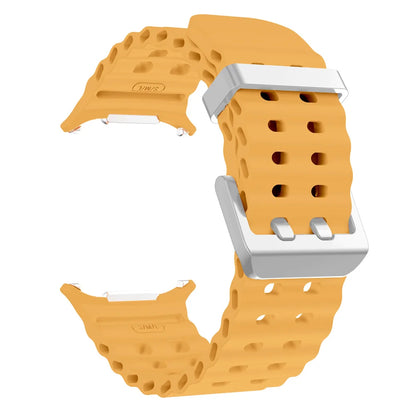 NEW Marine Silicone Strap For Samsung watch ultra 47mm Bracelet No Gaps Sport two-tone Band for Galaxy 7 ultra watchband straps