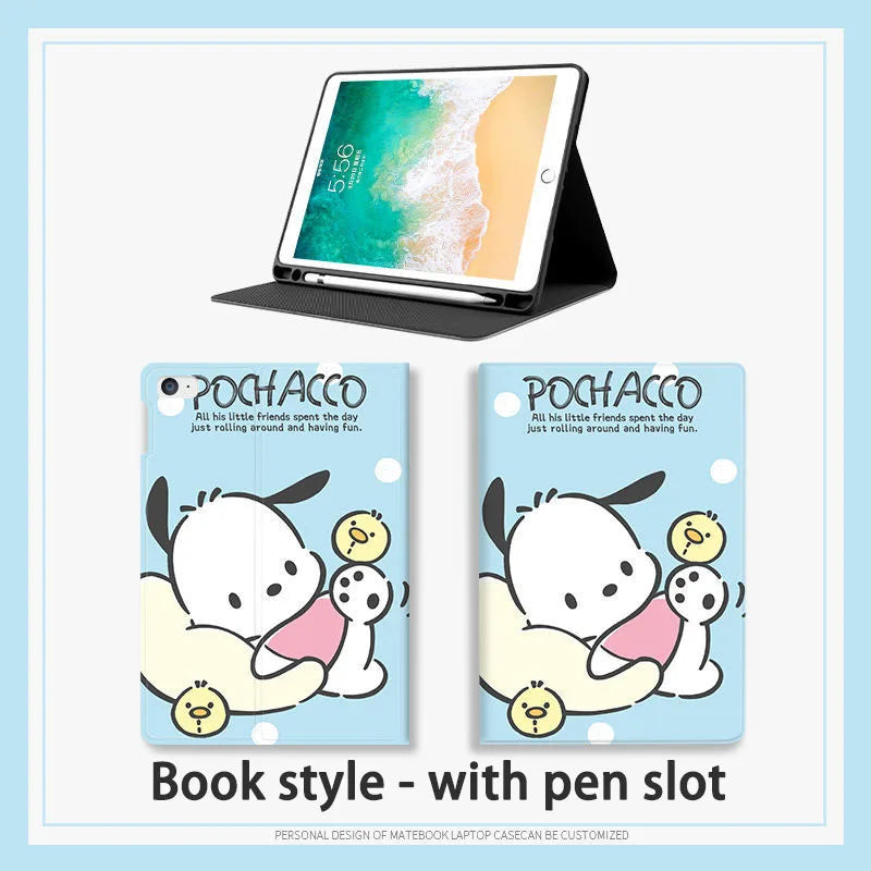 Sanrio Pochacco Silicone Case For iPad Pro 11 10.5 Air 5 4 10.9 10.2 8th 7th Generation for iPad Mini 5 4 7.9 Funda Smart Cover