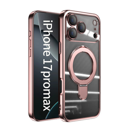 Plating Magnetic Ring Stand Case For iPhone 17 Air 17 Pro Max Case Shockproof Wireless Charging For Magsafe Shockproof Cover
