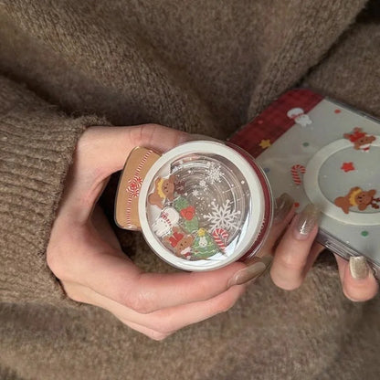 INS Korean Cute Snowflake Magsafe Griptok Magnetic Phone Stand Foldable Wireless Charger Case for IPhone 17Pro Xiaomi Christmas