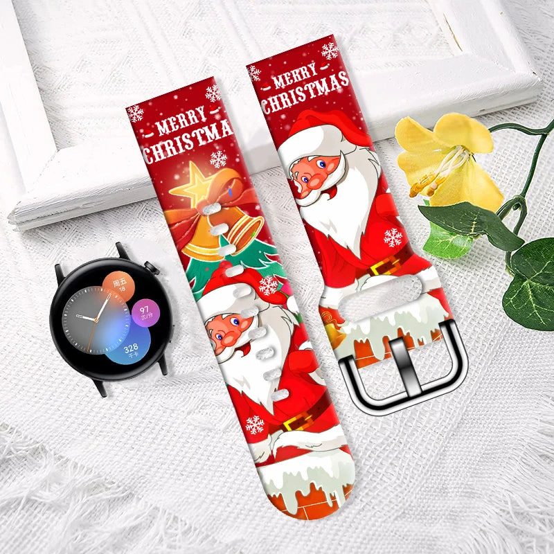 20mm Christmas 8 Strap for Samsung Galaxy Watch 7/6/5 40mm 44mm Band Replaceable Bracelet for Amazfit Balance 5Pro for Women