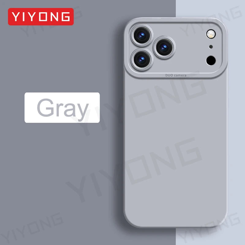 For iPhone17 Pro Max YIYONG Square Liquid Silicone Soft Cover For iPhone 17 16 15 14 12 13 iPhone17 Air iPhone15 Plus Phone Case