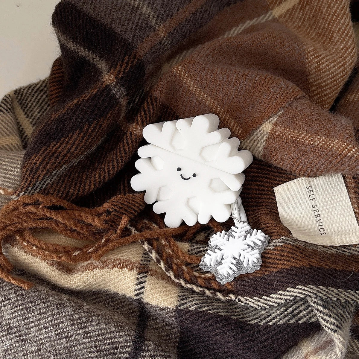 Christmas Cartoon Snowflake Case for AirPods 4 Airpod 1 2 3 Pro Pro2 Bluetooth Earbuds Protective Earphone Case Cover