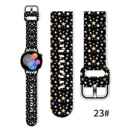 20MM Christmas Series 4 Printed strap for Samsung Galaxy Watch 7/6 40mm 44mm Band Replaceable Bracelet for Xiaomi Huawei Watch