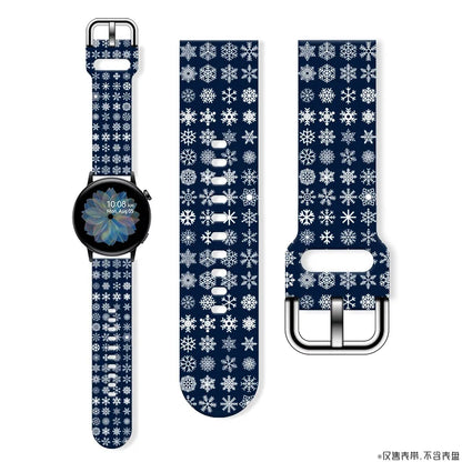20MM Snowflake series printed watch strap for Samsung Galaxy Watch 7/6/5 40mm 44mm Band Replaceable Bracelet for Xiaomi Huawei