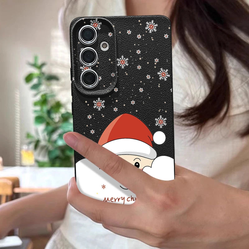 Christmas Santa Claus Case For Samsung Galaxy A17 A56 A36 A26 A55 A16 A15 A54 S25 Edge S24 FE S23 S22 Ultra Plus TPU Phone Cover