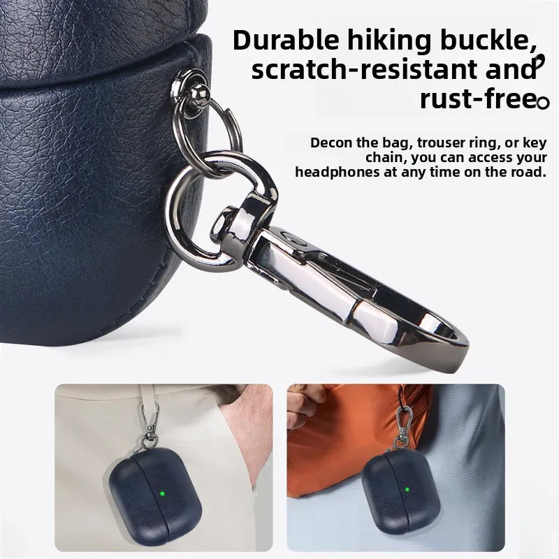 Luxury Oil Skin+PC Case For Samsung Galaxy Buds3 Earphone Shockproof Cover For Buds 3 Pro Protective Sleeve With keychain