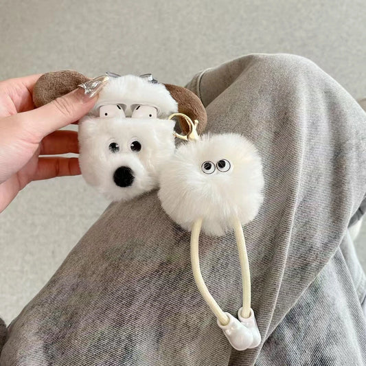 Cartoon Cute Plush Dog Earphone Protective Cover For AirPods 2 3 4 Pro2 Charging Headphone Cases - covers4phones