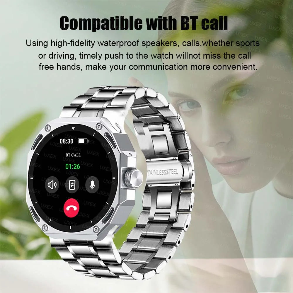 Men Business Smart Watch Watch 1.53 HD Always On Display Bluetooth Call Custom Photo 3D UI Women Christmas Gift Watches Outdoors