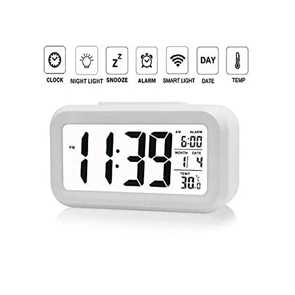 LED Digital Alarm Clock Backlight Snooze Data Time Calendar Desktop Multifunction Electronic Backlight Table Clock - covers4phones