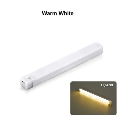 Type C Rechargeable Motion Sensor LED Night Light Wireless Strip Bar Backlight Lamp for Kitchen Cabinet Wardrobe Staircase