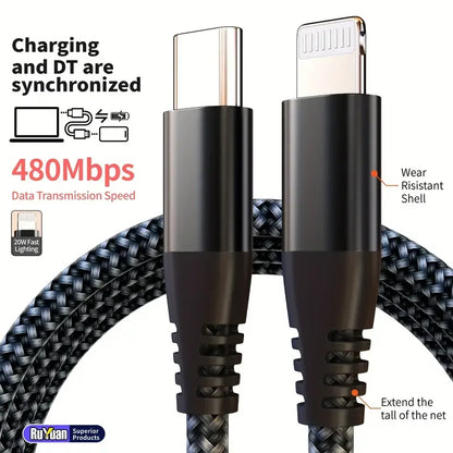 LAIHONEN MFI certified for iPhone 14 13 12 11 Type c To Lightning Fast charging cable for iPad Charging data transmission cable