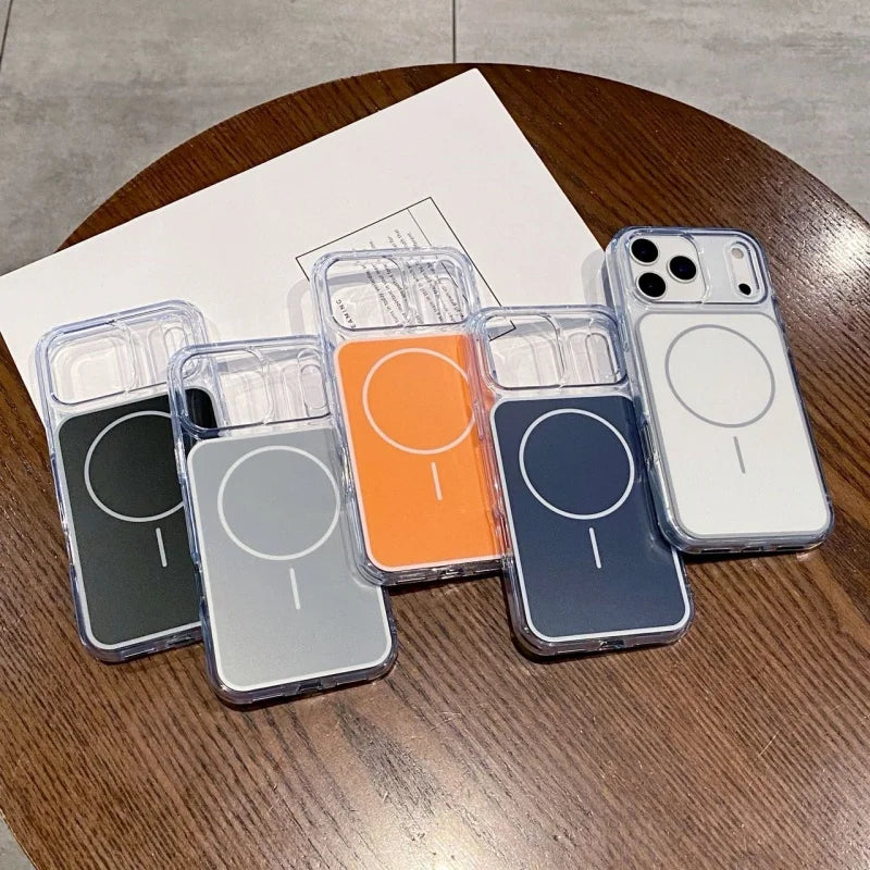 Anti-yellowing Matte Back Panel Magnetic Phone Case For IPhone17 Pro Max Air Wireless Charging Clear Soft Border Anti-Drop Cover