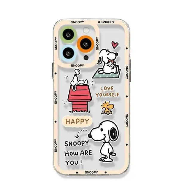 Disney Snoopy Case For iPhone 16 15 14 Plus 13 12 11 Pro Max Mini X XS XR cover Cartoon Cute