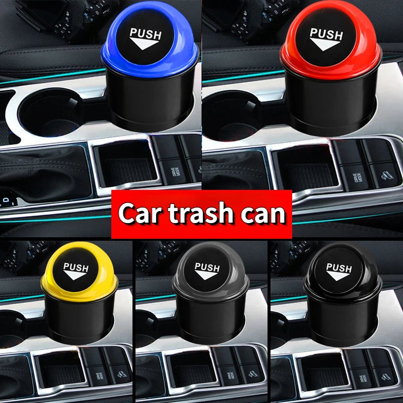 Car Garbage Can Bin with Lid, Leakproof Vehicle Automotive Cup Holder Car Trash Can, Small Trash Bin for Automotive Accessories