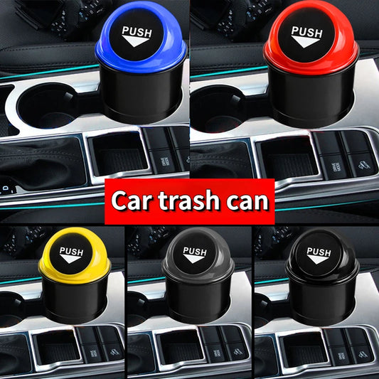Car Garbage Can Bin with Lid, Leakproof Vehicle Automotive Cup Holder Car Trash Can, Small Trash Bin for Automotive Accessories