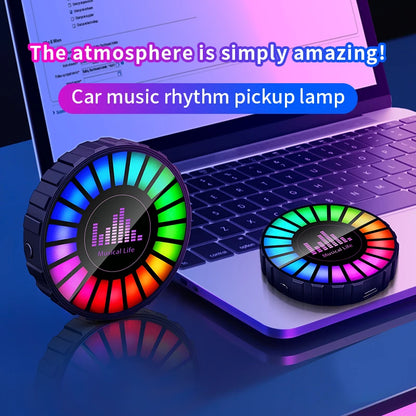 1x Car Music Rhythm Lamp with Fragrance Air Outlet Aromatherapy Air freshener perfume Voice App Control Rhythm Diffuser  RGB