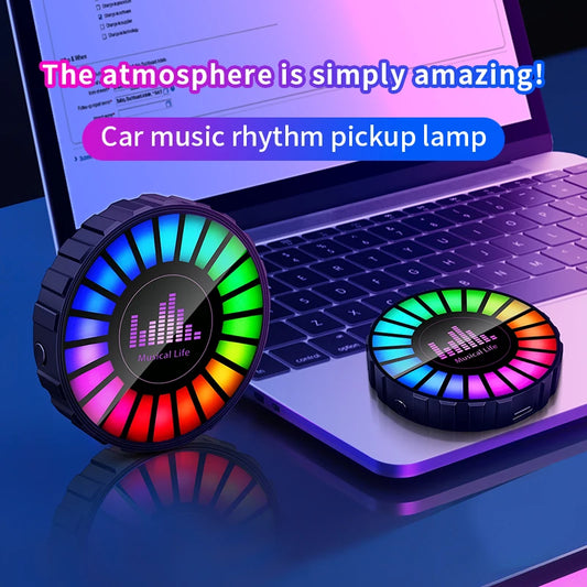1x Car Music Rhythm Lamp with Fragrance Air Outlet Aromatherapy Air freshener perfume Voice App Control Rhythm Diffuser  RGB