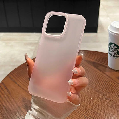 Soft Matte Candy Transparent Phone Case For iPhone 11 12 13 14 15 16 Pro Max Plus X Xs Max XR Shockproof Silicone Bumper Cover