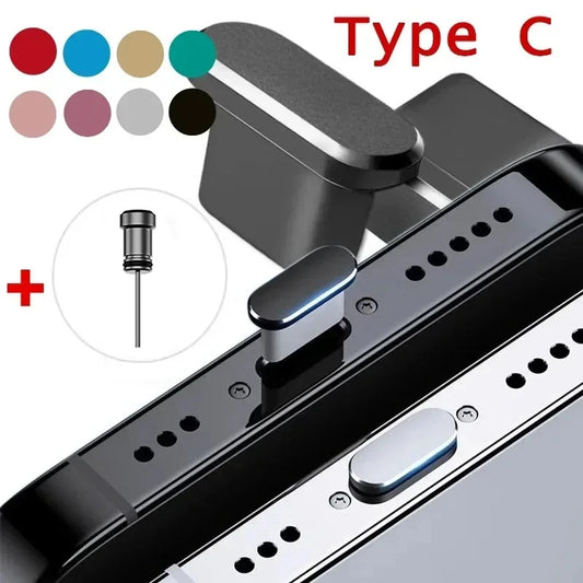 Type C Phone Dust Plug Set USB Type-C Port and 3.5mm Earphones Jack Plug For Samsung Huawei Xiaomi for iPhone ipad Apple Airpods - covers4phones