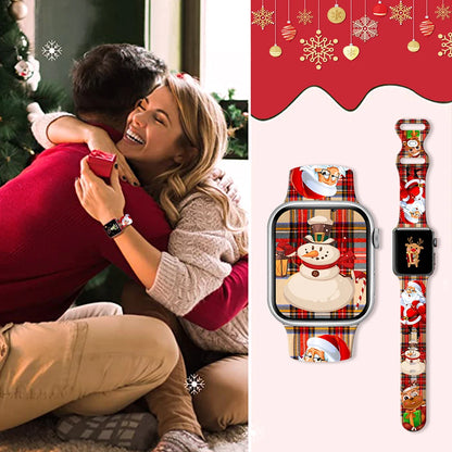 Christmas Bands for Apple Watch Bands 46mm 41mm 42mm 44mm 45mm 49mm Silicone Sport Strap iWatch Series 10 9 8 7 SE 6 5 4 Ultra 2