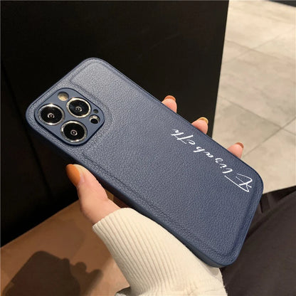 16 15 14 13 Pro Max Case Personalised Customized Name Leather Luxury Korea Cover For iPhone 13 12 11 Pro Max - covers4phones