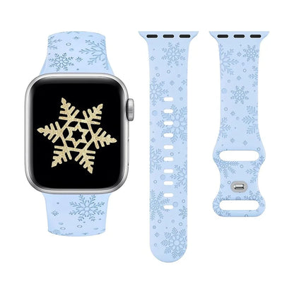 Christmas Engraved Strap For Apple Watch Band 49mm 46mm 45mm 44mm 42mm 40 41 Bracelet correa IWatch Series 11 10 SE 9 8 7 Ultra