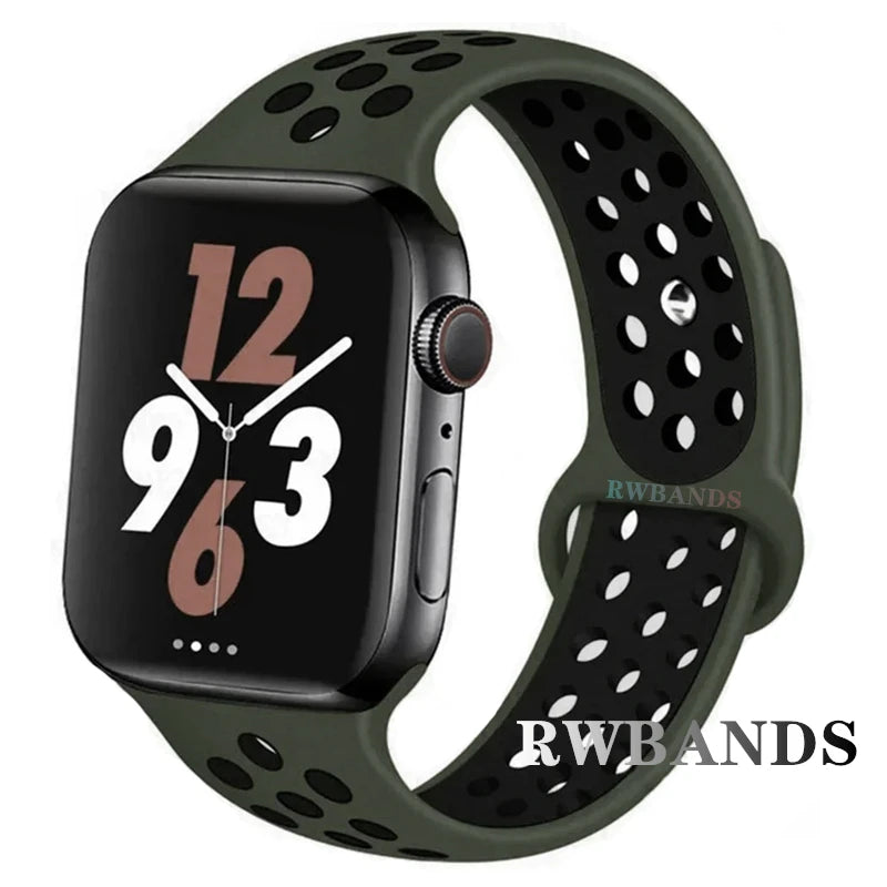 Sport Strap for Apple Watch Band 46mm 44mm 40mm 42-38-41mm 45mm Breathable Bracelet iWatch Series 10 9 8 7 6 SE 5 3 Ultra 2 49mm