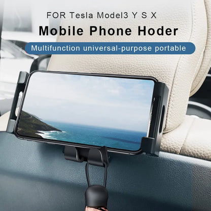 For Tesla Model3 Y S X Back Seat Phone Holder Hook 360 Degree Rotate Stand Auto Headrest Bracket For Tablet PC iPad Mini Support