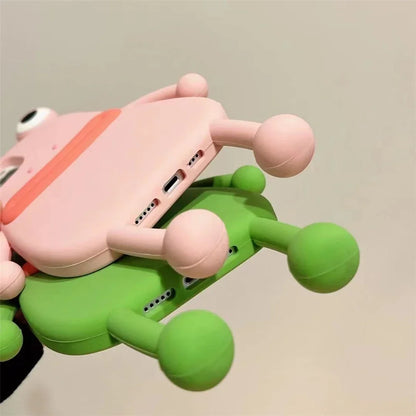 Super Cute 3D Long Legs Sausage Mouth Frog Silicon Case For iphone 15Pro Max 11 12 13 14Pro Xs Xr 7 8Plus X Soft Cover