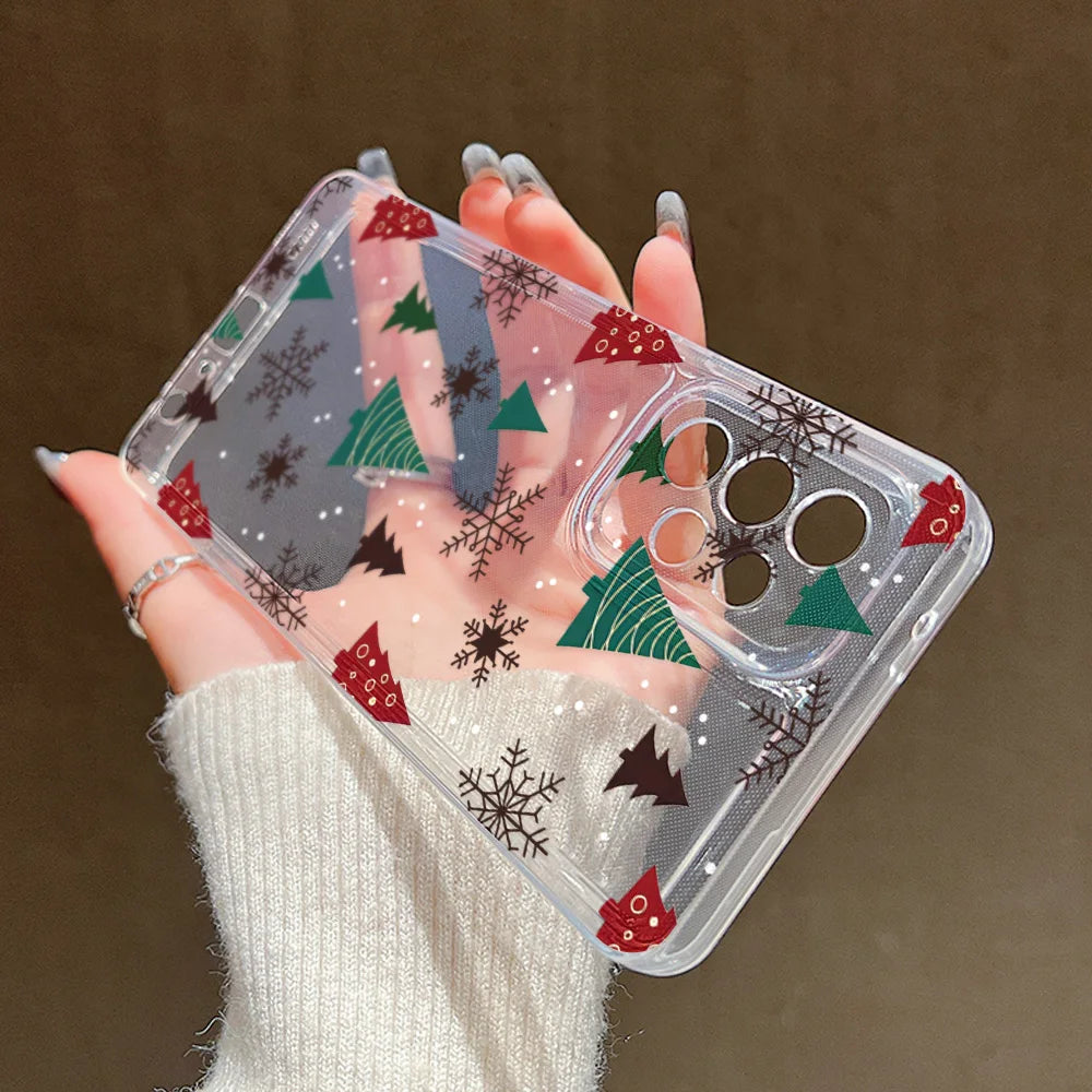 Merry Christmas Phone Case For Samsung A55 5G S24 Ultra A54 A53 A35 A15 A16 S23 FE S22 S21 S20 FE Soft TPU Carcasa Funda Cover