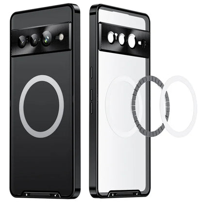 Metal Magnetic Magsafe Case For Google Pixel 7 Pro Aluminium Alloy Camera Lens Glass Film Cover For Pixel 7 pixel7 Pro Case Etui