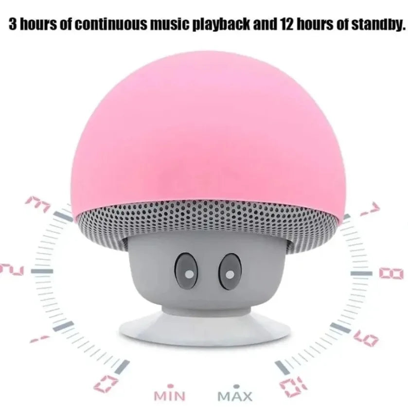 XIKCU Mini Mushroom Bluetooth Speaker Creative Mini Suction Cup Portable Smart Speaker for Phones Cross-border Cartoon Gift