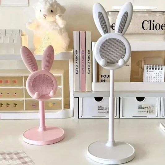 Cute Cartoon Bunny Phone Stand Desktop Cell Phone Stand For iPhone IPad Samsung Smartphone Adjustable Phone Holder Table Support