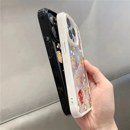 Cute Christmas Theme Clear Phone Case for iPhone 11 12 13 14 15 16 Pro MAX X XR XS Max 8 7 Plus SE 2020 Shockproof Cover