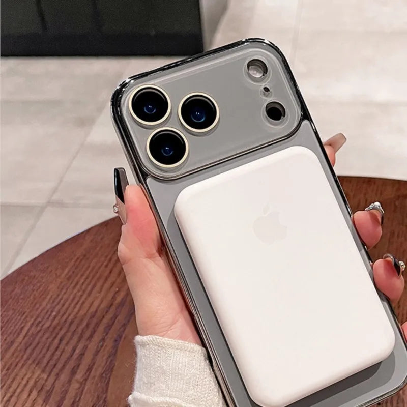 Luxury Plating Bumper Hard Case For iPhone 17 Air 16 15 14 13 12 11 Pro Max For Magsafe Magnectic Glass Camera Protection Cover