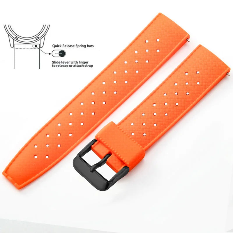 Tropical Silicone Watch Band Quick Release Watch Band 18mm 20mm 22mm Rubber Tropic Smart Watch Strap for Oris Seiko Citizen