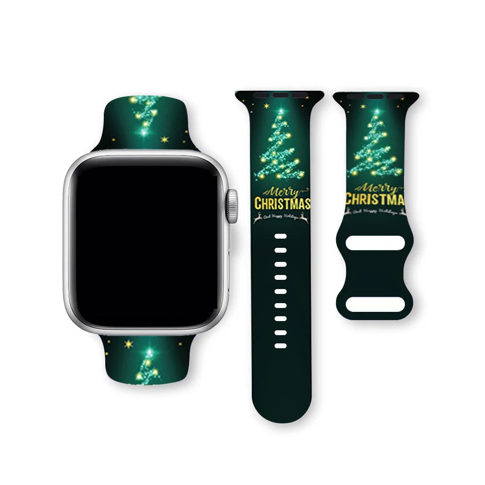 Christmas NEW year band For Apple Watch bands 41/42/44/45/46/49mm Holidays Xmas Santa Strap for iWatch Series Ultra SE 11 10 9 8