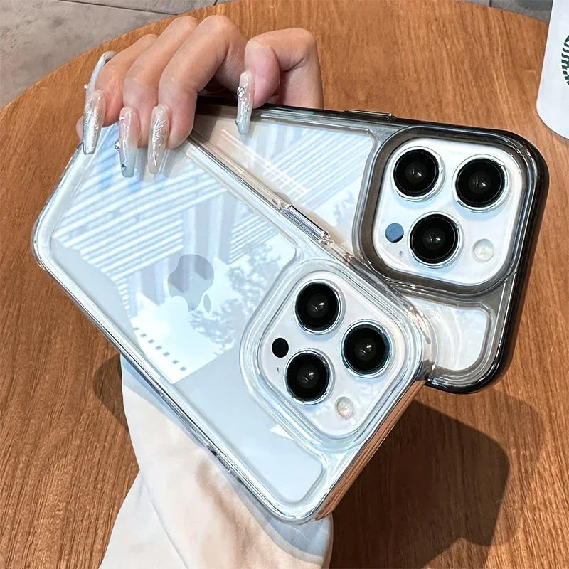 Luxury Silicone Transparent Shockproof Armo Case For iPhone 15 16 14 13 12 11 Pro Max Plus X XR 16E Phone Clear Protection Cover