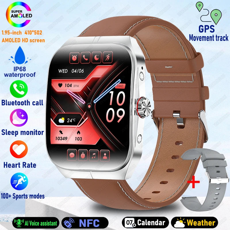 2025 New HD  AMOLED screen For OPPO Watch 4 Pro Sports Smart Watches Men GPS Track Waterproof Bluetooth Call NFC Smart Watch
