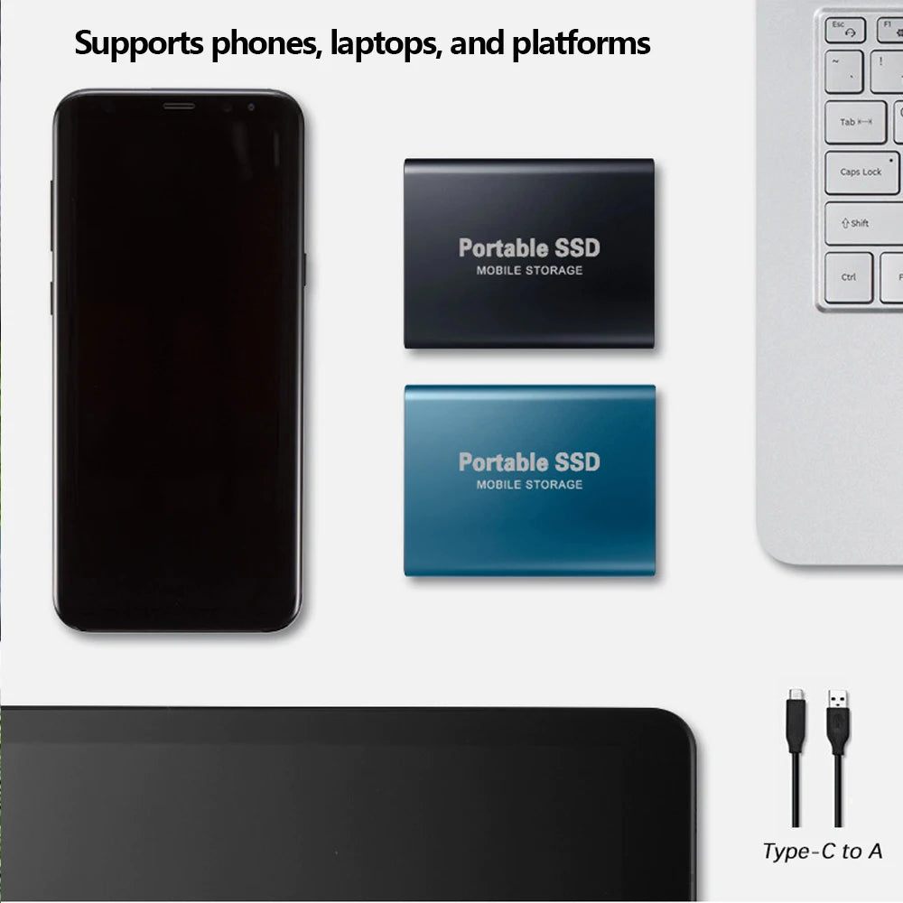 High Speed Portable SSD 1TB 4TB External Hard Drive USB 3.2 Type-C Fast Hard Disk 16TB Mass Solid State Drive for Laptop/PC/MAC