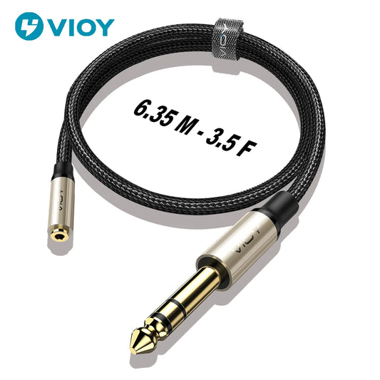 6.35 To 3.5 Headphone Adapter 6.35mm TRS Male To 3.5mm Female Stereo Jack Audio Extension Cable for Amp Guitar Mixer Speaker Etc