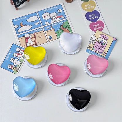 Korean Cute 3D Glass Love Heart For Magsafe Magnetic Phone Griptok Grip Tok Stand For iPhone Wireless Charging Holder Bracket